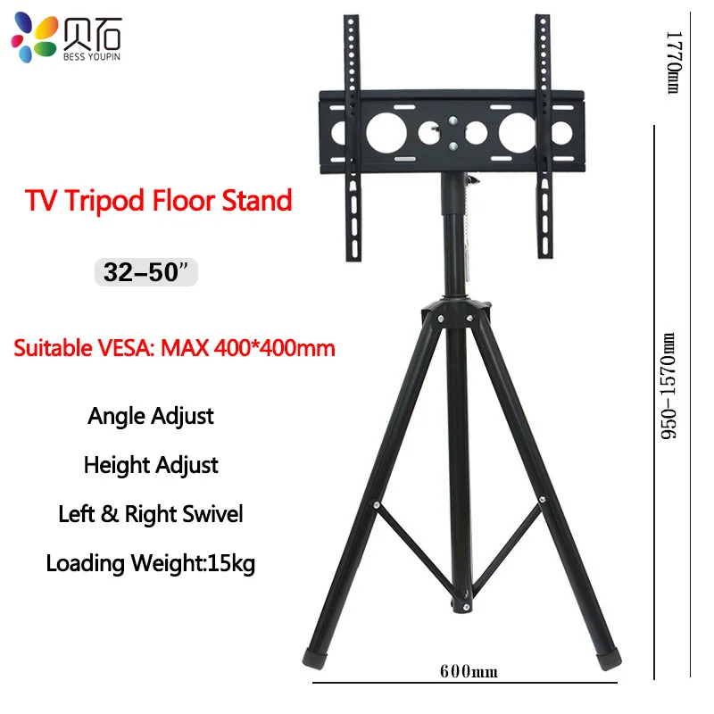 #Special Offers Height Adjustable TV Floor Tripod Stand 15kg Tilt Swivel LCD Monitor Portable Tripod Mount Mobile TV Lift Holder VESA 400x400mm #Special Offers Height Adjustable TV Floor Tripod Stand 15kg Tilt Swivel LCD Monitor Portable Tripod Mount Mobile TV Lift Holder VESA 400x400mm