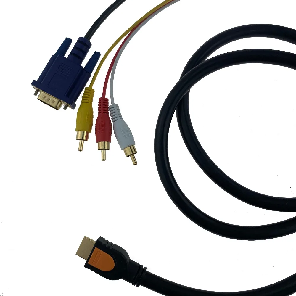 HDMI кабель HDMI к AV VGA кабель 1,5 м черный HDMI к CVBS VGA адаптер