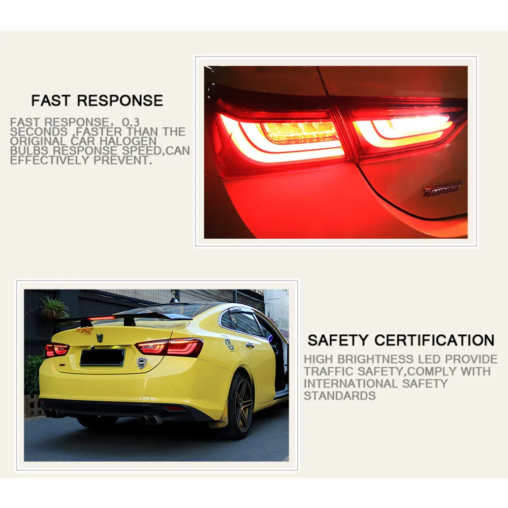 Discount Car Styling LED Tail Lamp for Chevrolet Malibu Tail Lights 14-18 for Malibu Rear Light DRL+Turn Signal+Brake+Reverse LED light 3