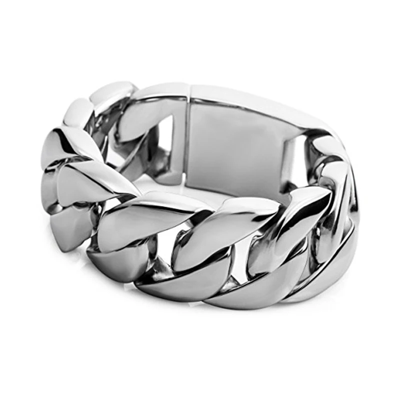 

Gross Heavy Stainless Steel Bracelet Link Wrist Silver Tone Biker (Weight: 303g) Mens