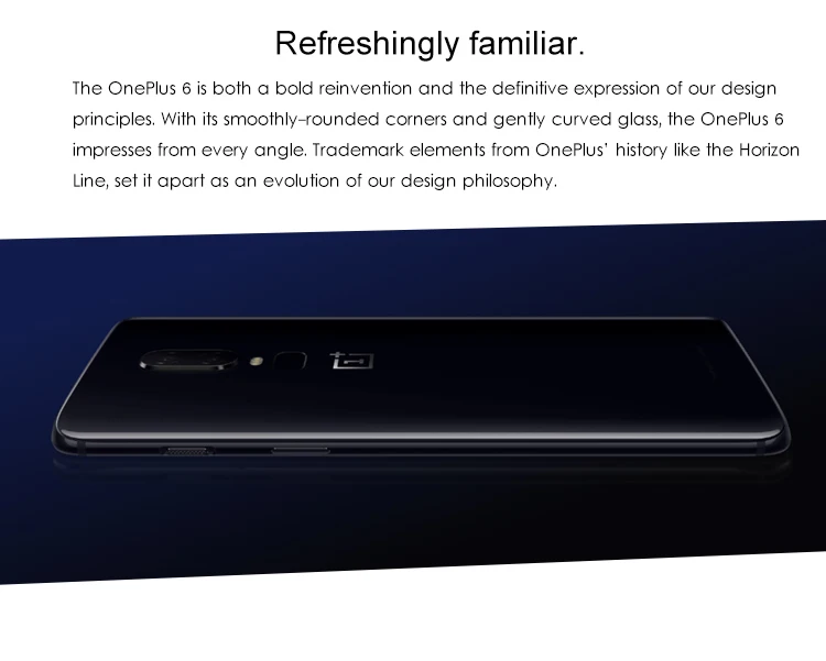 ONEPLUS 6 6GB RAM 64GB ROM Qualcomm Snapdragon 845 2.8GHz Octa Core 6.28 Inch 2.5D AMOLED Screen Dual Camera Android 8.1 4G LTE Smartphone