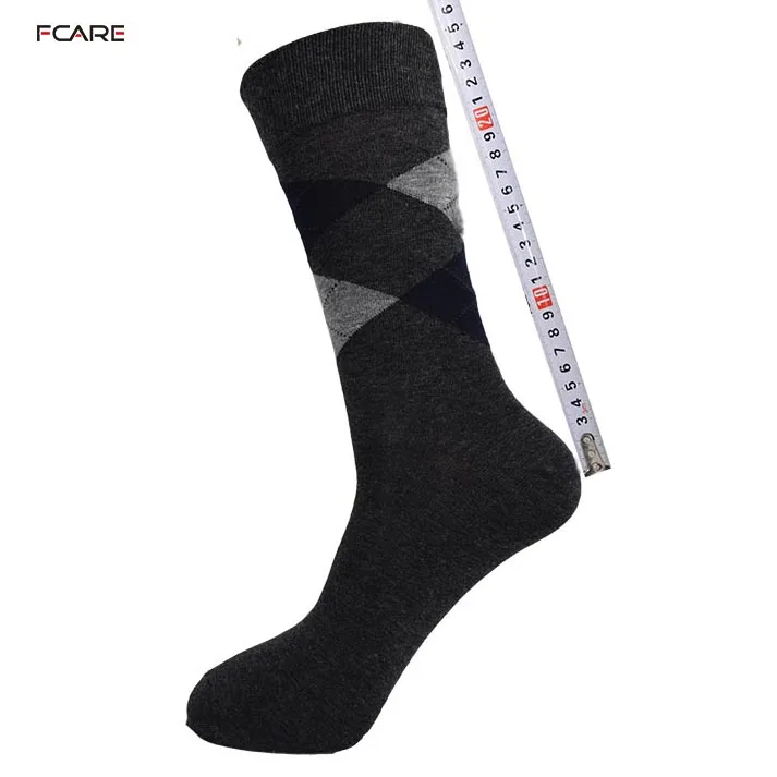 Fcare 4 шт. = 2 пары 40, 41, 42, 43, 44 платье деловые носки длинные ноги calcetines Ромбический принт Осень Зима теплые мужские носки