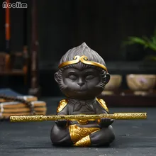NOOLIM китайская фиолетовая глина кунг-фу маленький чайный набор креативная чайная статуя Обезьяна Король Животное украшение для дома NOOLIM китайская фиолетовая глина кунг-фу маленький чайный набор креативная чайная статуя Обезьяна Король Животное украшение для дома