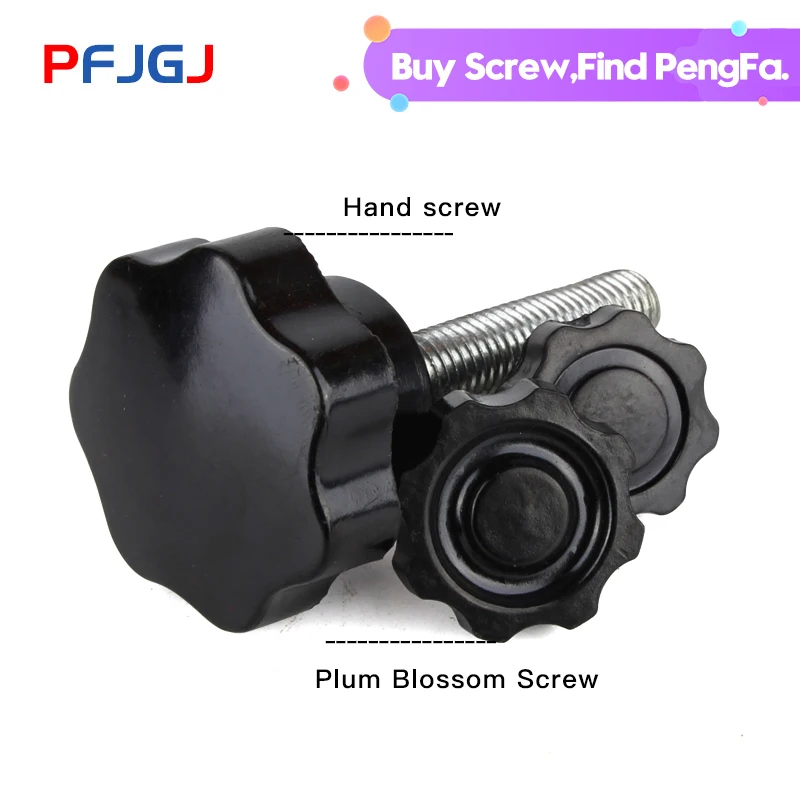 

Peng Fa Bakelite Hand Tighten Screws Thumb Screw Nylon Hand Twist Screw Handle Star Hand Knob Tightening ScrewM5M6-M12