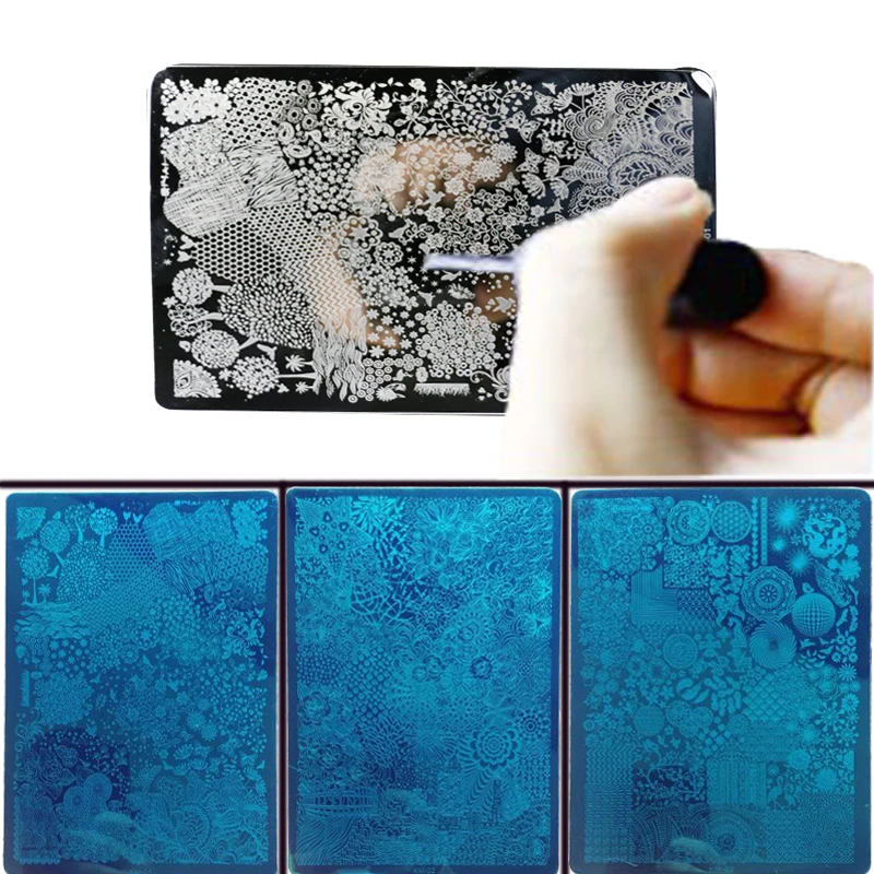 3 шт./1 набор трафареты для стемпинга ногтей|konad stamping nail|plates nailstamping plates nail |