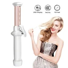 Аккумуляторная зарядка через usb профессиональная Мини Беспроводная бигуди для волос 3 секунды быстрый нагрев Керлинг палочка бигуди инструмент для укладки