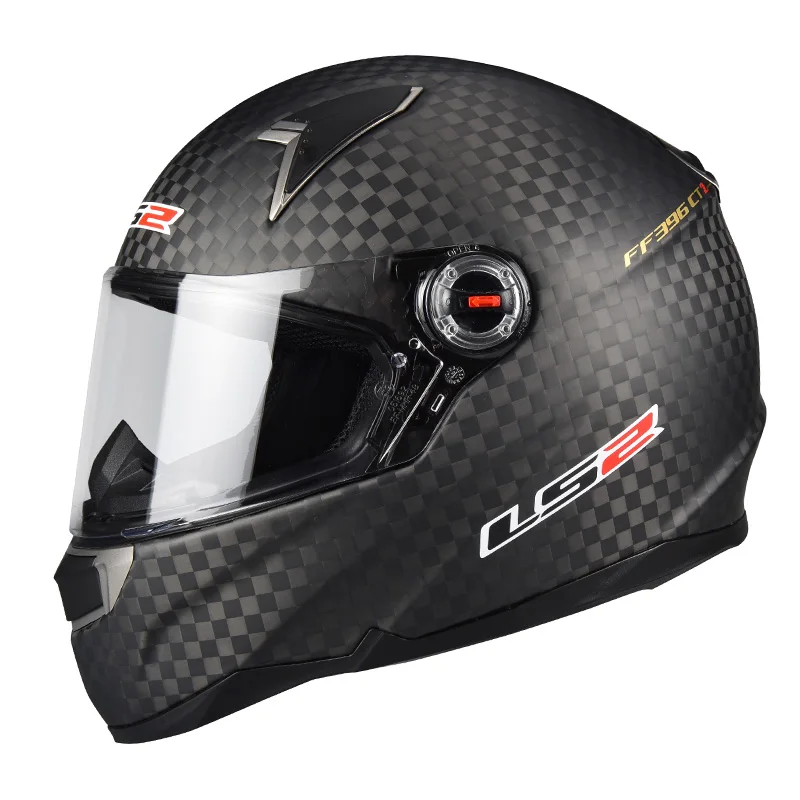 LS2 ff396 мотоциклетный шлем из углеродного волокна, Мужской полный гоночный шлем с двойным щитком, мотоциклетный шлем, противотуманные линзы
