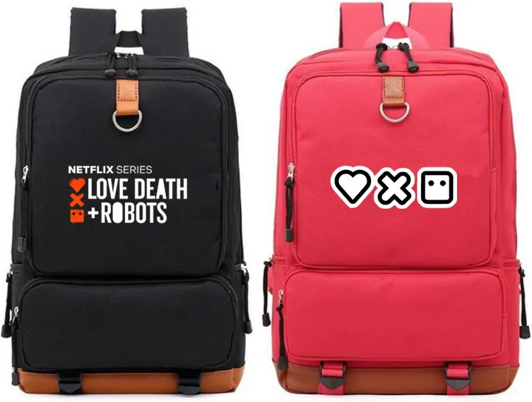 

Love death robot black/red Laptop backpack schoolbag for Teenagers Boys Girls men Shoulder Travel Mochila Bags