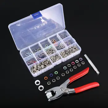 

JX-LCLYL 100 Sets Prong Ring Press Studs Button Snap Fasteners Dummy Clip Pliers 10colors