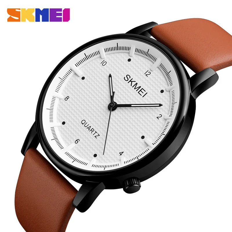 

SKMEI Hot Fashion Men Watches Top Brand Luxury Leather Quartz Watch Man Water Resistant Male Wristwatch Relogio Masculino Clock