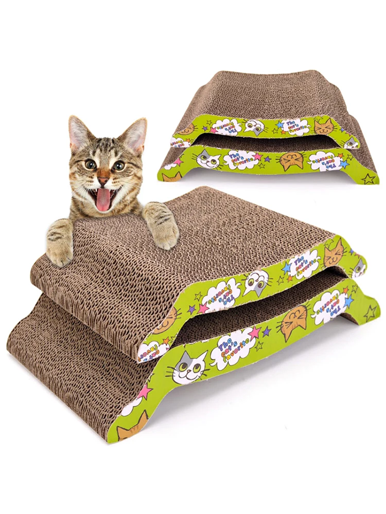 

Cat Scratch Board Straight/S/W Shape Big-size Double-sided Durable Pet Scratcher Pad Bed Mat With Catnip Toy Claw Care Cat Toy