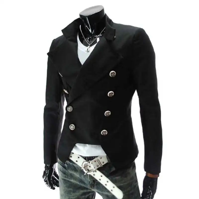 Men Jackets Coat Slim Fit Casual Military Woollen Blend