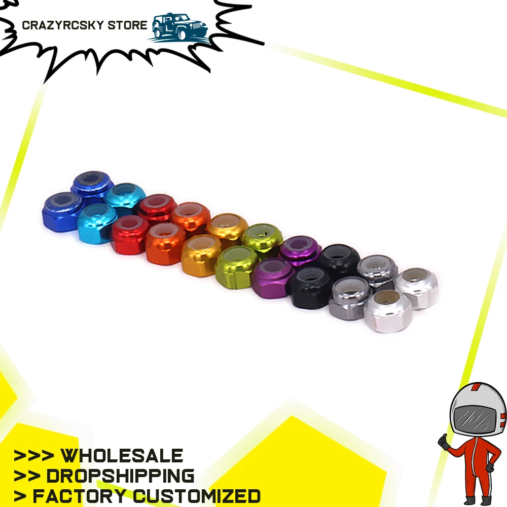 8pcs RCAWD Wheel Hex Lock Nut Tire Nut For Rc Hobby Model Car 1/18