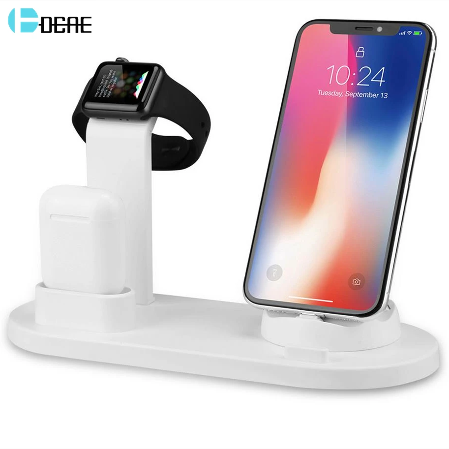 FDGAO 3 в 1 Зарядная подставка для iPhone XR XS X 11 8 7 6S 6 AirPods USB зарядная док-станция база для iWatch Apple Watch 4/3/2/1