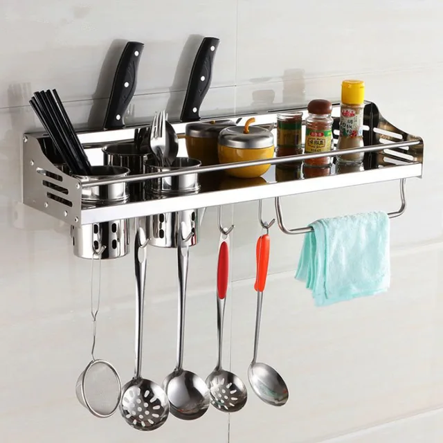 304 Stainless Steel Kitchen Rack Kitchen Shelf Cooking Utensil