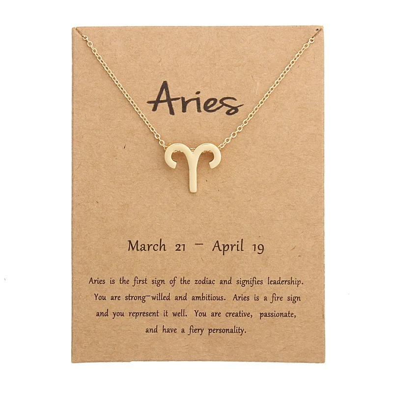 С картой 12 гороскоп знак ожерелья для мужчин Золотой зодиак кулон цепи колье для женщин модные украшения подарок дропшиппинг