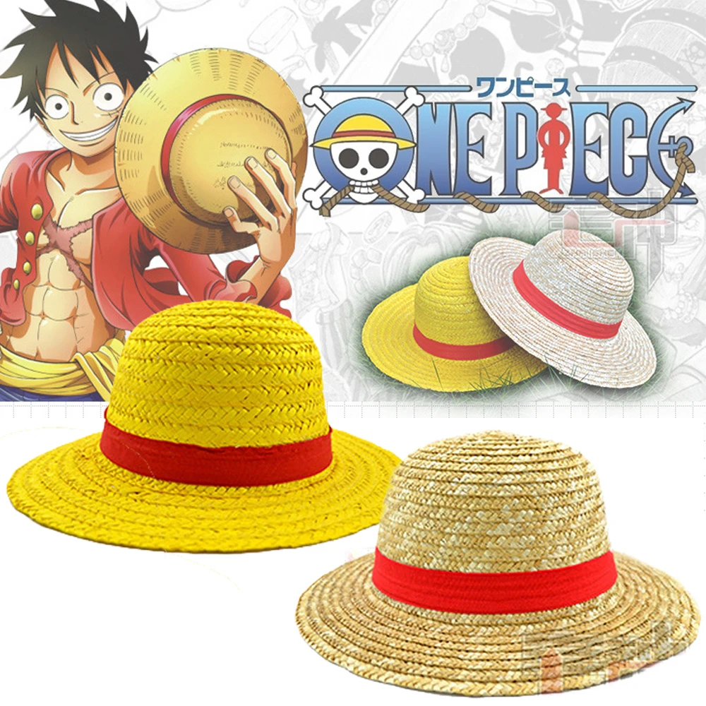 Прямая поставка одна деталь Обезьяна D соломенная шляпа Луффи японского аниме косплей шапочка для пляжа Хэллоуин