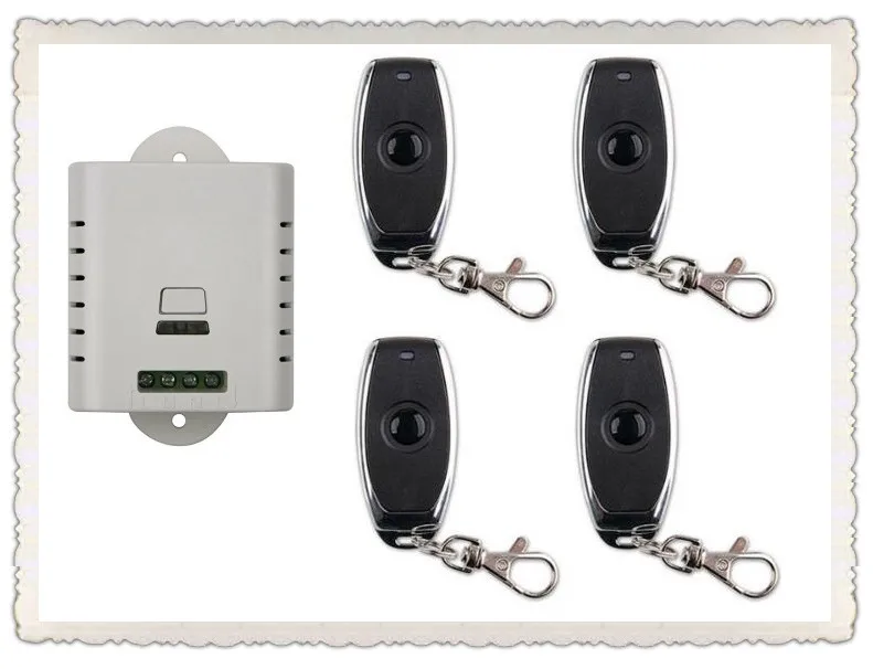 

AC85V 110V 120V 220V 250V 1CH Wireless Remote Control Switch System 1pcs Receiver + 4pcs one-button metal Remote 315mhz/433mhz