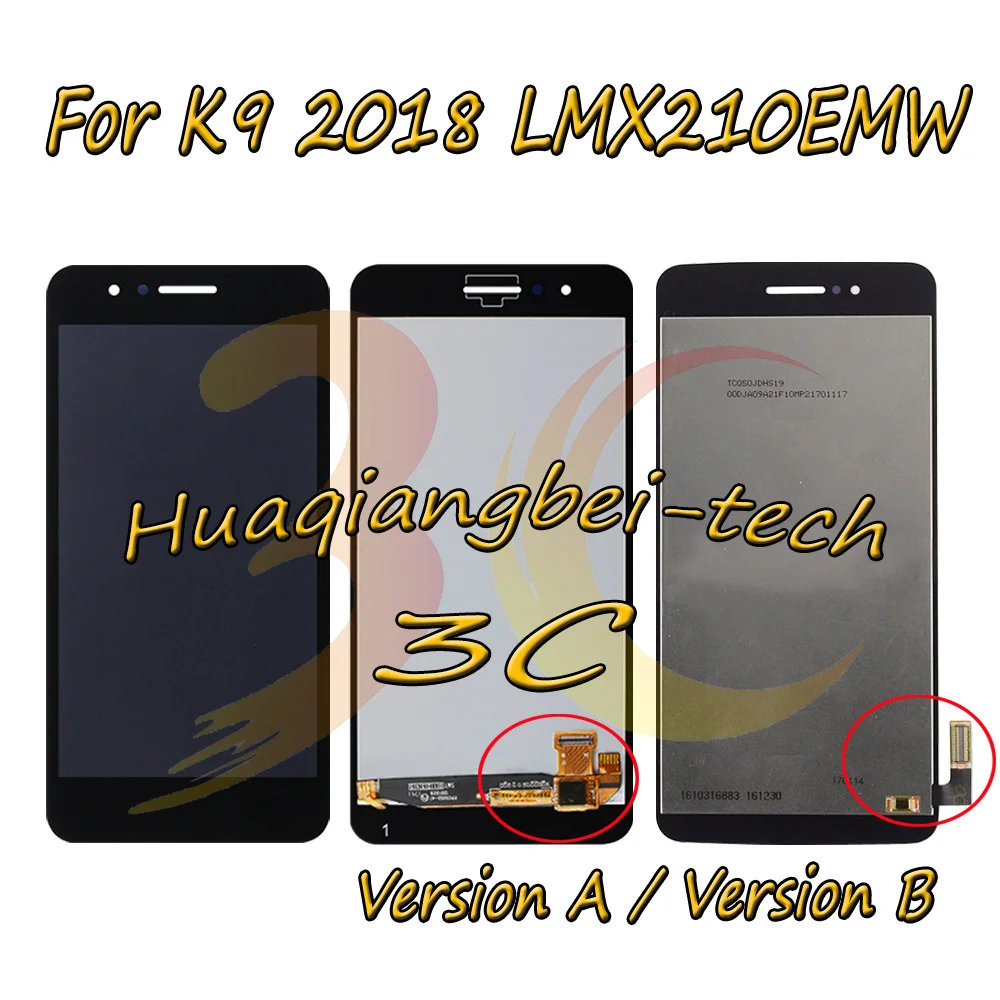 Pаспродажа 5,0 Новый для LG LMX210MA Aristo LTE K9 2018 LMX210EMW LMX210NMW LMX210EM Полный ЖК дисплей + кодирующий преобразователь сенсорного экрана в сборе с рамкой 100% протести...