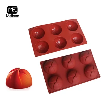 

Meibum 6 Cavity Petal pattern Hemisphere Silicone Mold DIY Muffin Mousse Pastry Mould Chocolate Dessert Cake Modle Baking Tray