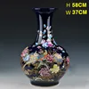 Home Decor Fine Jingdezhen China Ceramic Big Flower Vase Royal Blue Crystal Glaze Handpainted Porcelain Large Floor Vases 4