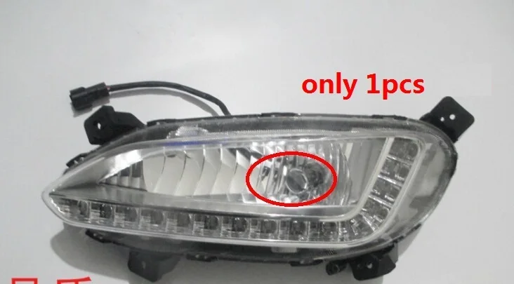 

CAPQX 1PCS Bulb Hole For Hyundai Santa Fe Santafe IX45 2013 2014 2015 Front bumper LED Fog Light Lamp Foglight