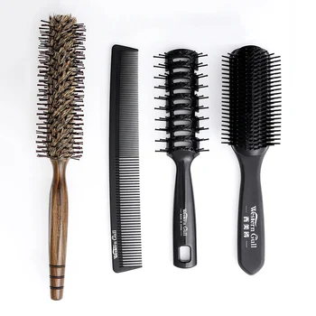 

4in1 Hair Styling Brush Set Professional Salon Anti Static Hairdressing Hairbrush Barber Tool Comb Kit for All Hairstyles