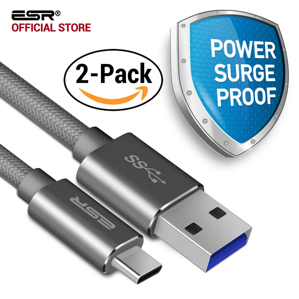 bilder für ESR Rollenmaschinenlinie Typc zu TypeA Kabel, USB 3.0 zu 3,1 Universal Sync Ladegerät kabel 2 Paket für handy & Tablet für Huawei Google Meizu Mi5 MacBook bilder für ESR Rollenmaschinenlinie Typc zu TypeA Kabel, USB 3.0 zu 3,1 Universal Sync Ladegerät kabel 2 Paket für handy & Tablet für Huawei Google Meizu Mi5 MacBook