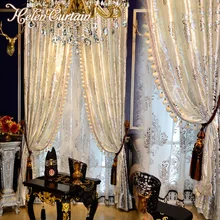 Helen Curtain Luxury Hot Silver Curtains For Living Room White European Design Velvet Curtain For Window Hotel Luxury Sheer