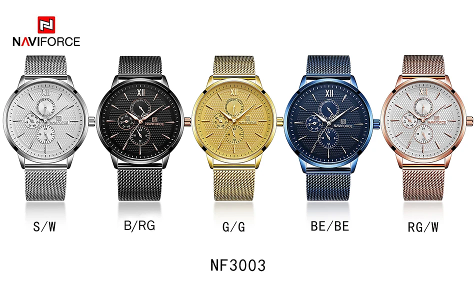 NAVIFORCE Лидирующий бренд роскошные часы мужские модные часы из нержавеющей стали Мужские кварцевые часы с датой спортивные водонепроницаемые наручные часы