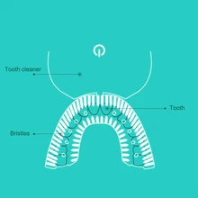 360 градусов U форма ультразвуковая зубная щетка отбеливание зубов Чистый Массаж USB MV99