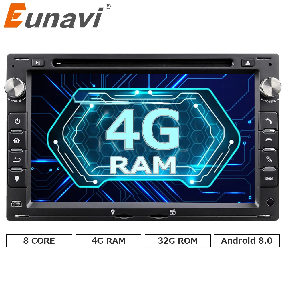 Eunavi Octa Core 4GB RAM 32GB Flash Android 8 0 font b Car b font DVD