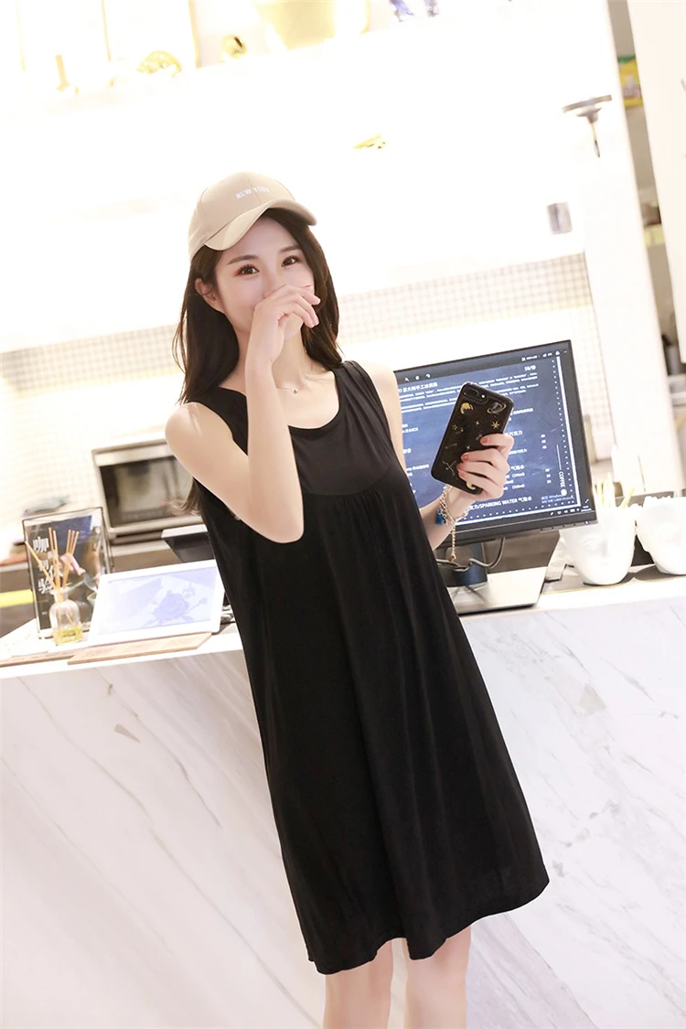 Nursing Dress Summer loose Maternity Dresses Sleeveless Pregnancy Dress for Pregnant Women Daily Home Wearing Maternity Clothes (15)