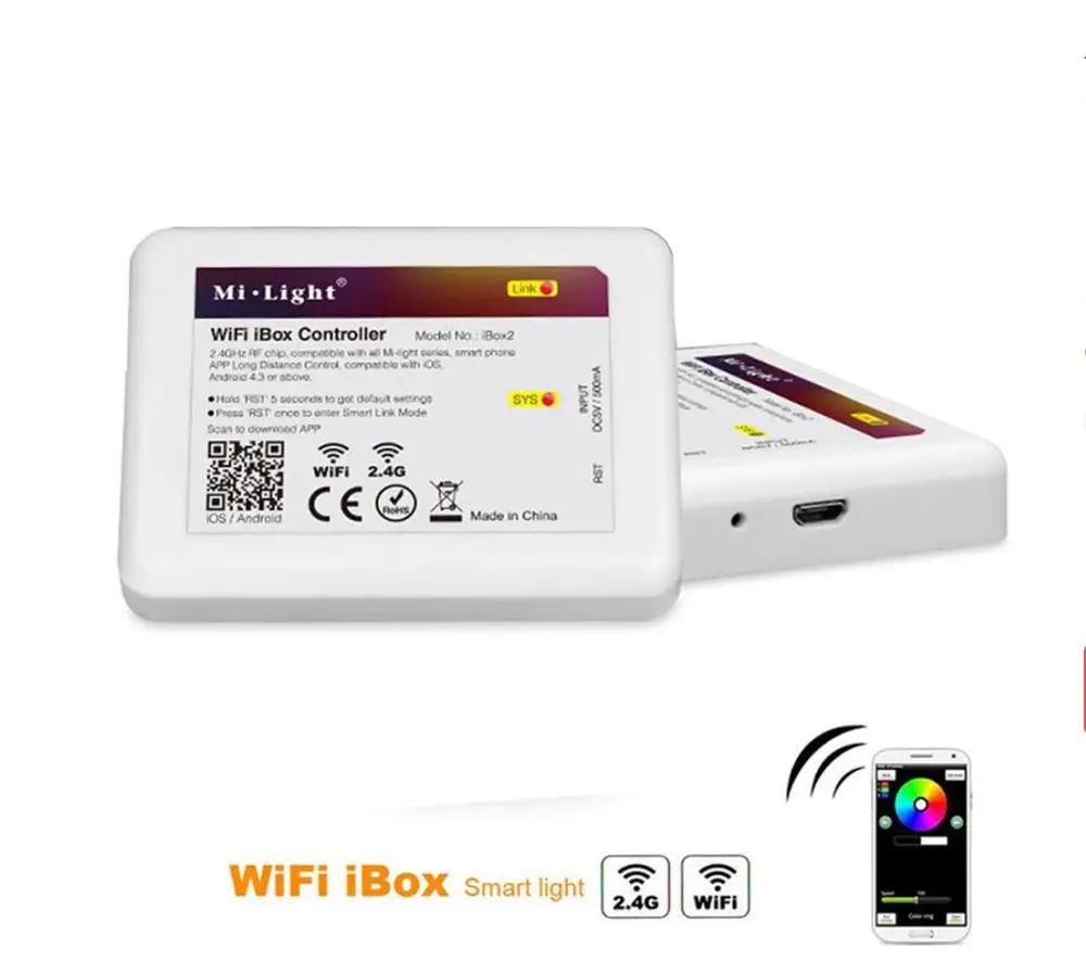 

Mi Light iBox2 LED WIFI Controller Smart 2.4G Wireless WiFi rgb Controller For Mi Light RGBW WW LED Bulb Strip Light Lamp
