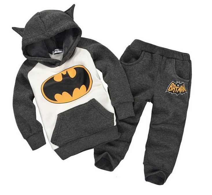 Batman set baby jungen kleidung set kinder hoodies hosen verdicken winter warme kleidung jungen mädchen sets 2019 herbst neue ankunft