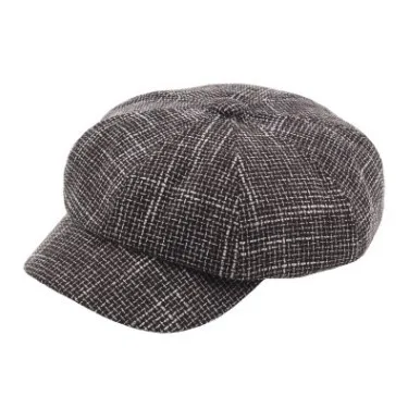 XdanqinX унисекс Newsboy Hat стиль цветные строчки Восьмиугольные шапочки малярные шляпы элегантные модные плоские кепки для мужчин и женщин - Цвет: black