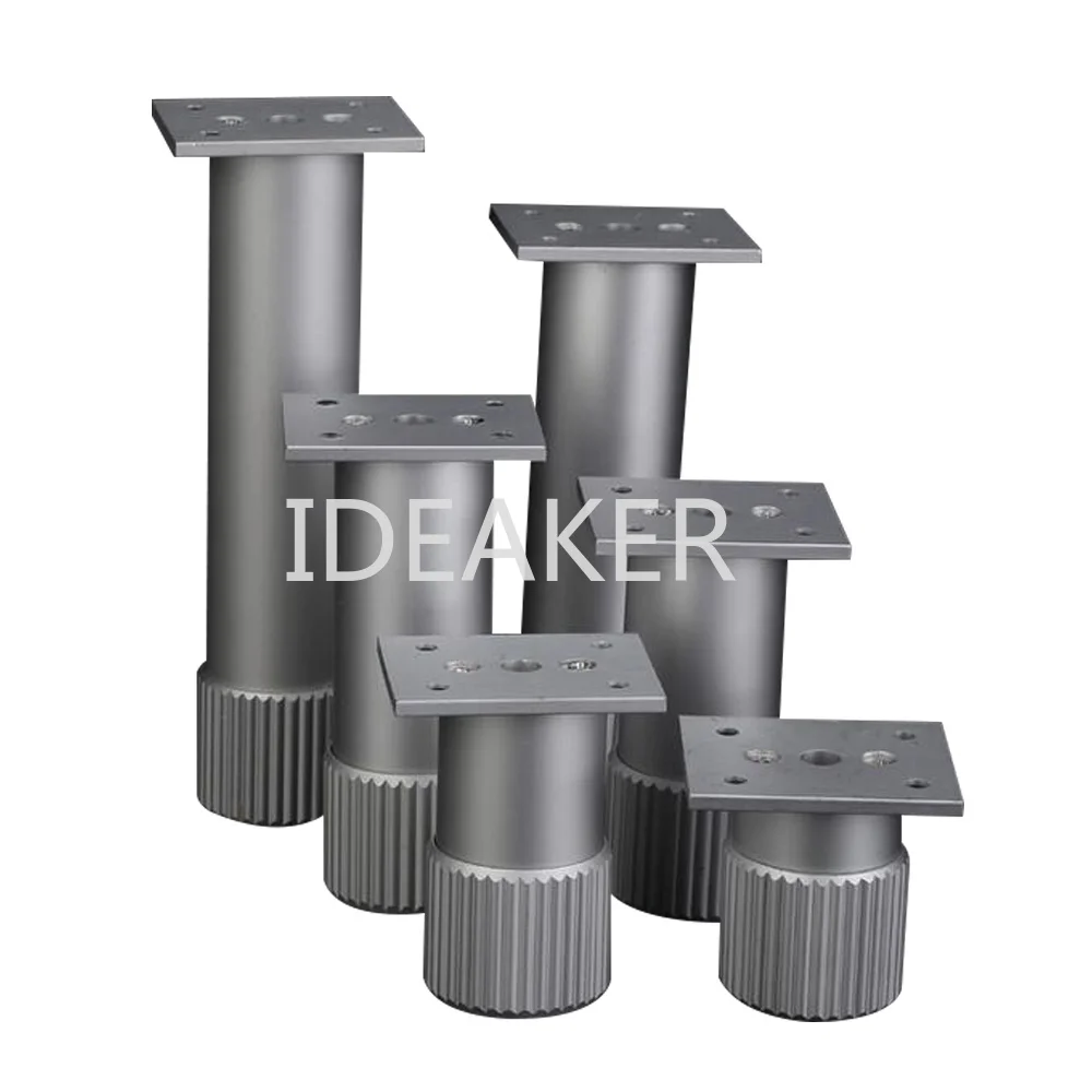 1PCS Adjustable Aluminum Alloy Circular Furniture Legs Silver