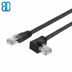 Угловой CAT6 соединительный Интернет-кабель вниз угловой LAN кабель с 50 позолоченным контактом 1 м/1,8 м/3 м черный цвет