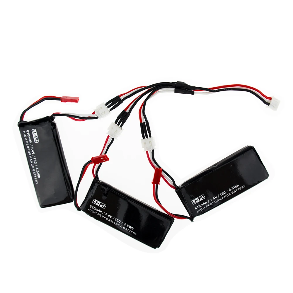 3 шт. H502S Lipo Батареи RC Drone 610 мАч 7.4 В 15C С 3in1 Набор Кабелей Для Hubsan H502E Quadcopter Самолета |