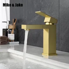 Золотой сборщик кранов золотой Латунный кран для ванной комнаты с одной ручкой водопроводный кран Золотая кисть раковина кран холодной и горячей смеситель для раковины