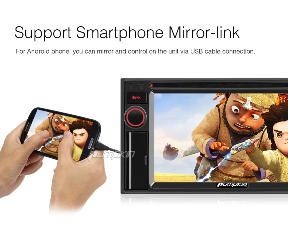 Flash Deal Pumpkin 2 Din 6.2" Touchscreen WINCE OS Car Radio DVD Player Support MP4 MP5 HD 1080P Video Audio FM/AM RDS Radio Player 3