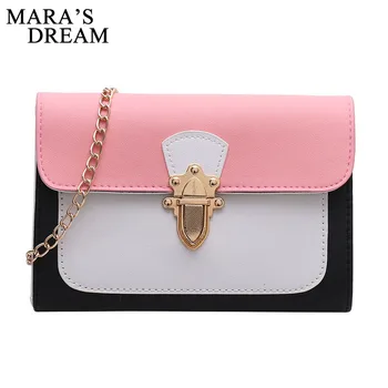 

Mara's Dream 2018 Small Women Bags PU leather Messenger Bag Clutch Bags Patchwork Designer Mini Shoulder Bag Women Handbag bolso