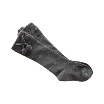 

1 Pairs Autumn Winter 3-5Y/5-8Y Kids Soft Ball Knee Cotton Socks Comfortable High Quality Middle Tube Children Students Socks