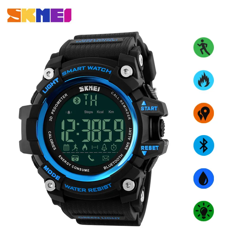 SKMEI 50M Waterproof Men Watch Smart Sports Watch Android Apple Watches Bluetooth Connect Digital Smart Wristwatches