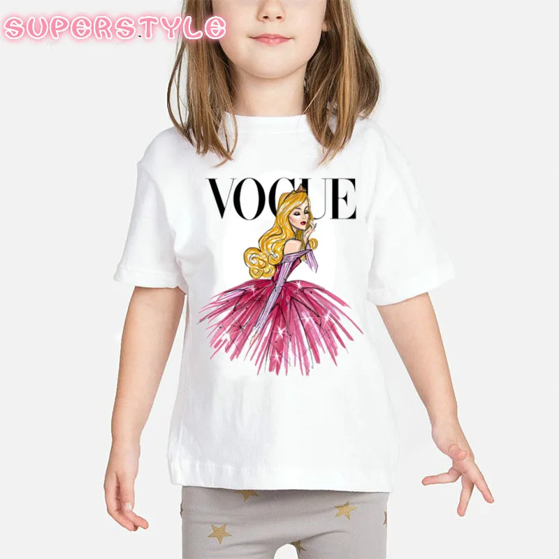 

Girls Tops Summer 2019 Fashion Lolita Vogue Beauty Print T shirt For Children Sweat Girl O-neck Kids Tshirt Kid Clothes,dHKP1009