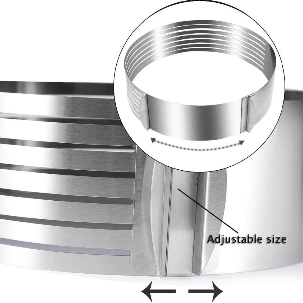 Торт Регулируемая Нержавеющая сталь мусс слой нож для нарезки торта комплект(серебро) слой нож для нарезки торта-регулируемый размер Набор для нарезки(320