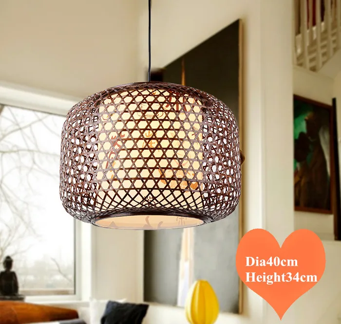 

Ручная бамбуковая люстра в китайском стиле, цветная кофейная и бамбуковая Светодиодная лампа E27 для крыльца, гостиной, коридора и бара LHDD042