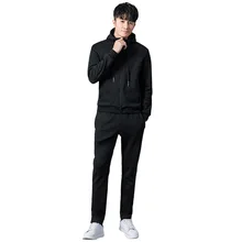 Rlyaeiz весна осень спортивный костюм мужской комплект повседневная спортивная одежда хлопок молния толстовки+ брюки мужские однотонные спортивные костюмы