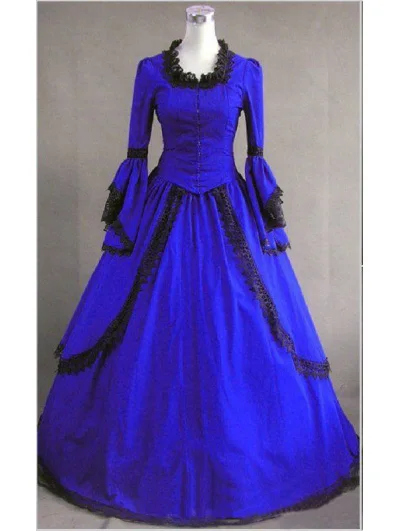 blue-masquerade-long-trumpet-sleeves-victorian-dress