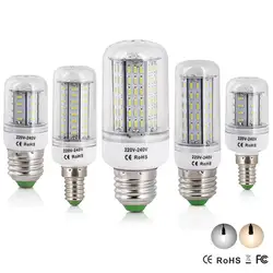 Светодиодные лампы E27 E14 SMD 4014 Светодиодная лампа 36 45 56 72 126 138 162 светодиодов AC 220 В LED лампа Кукурузы люстра 7 Вт 9 Вт 15 Вт 20 Вт 25 Вт 30 Вт 35 Вт